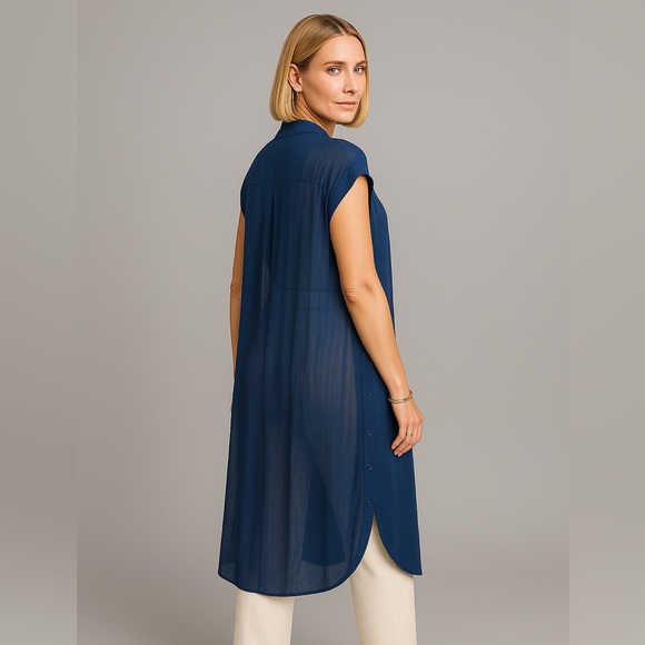navy silk shirt dress After Six Women's Shirtdress Gown - Blue